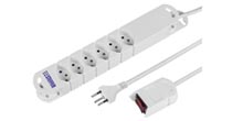 6x T13 Steckdosenleiste mit Maus-Breaker Switch