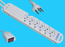 6x T13 Steckdosenleiste mit Maus-Schalter und Reset