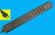 19" PDU 12x Brasilien Steckdosen, 1HE, 3m, BR2-10R