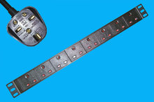 19" PDU 8x UK Steckdose, 1HE, 3m, BS-1363A