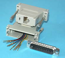 D25M/Modularstecker RJ45 8P8C Adapter