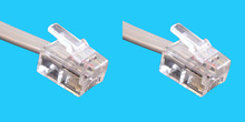 6P4C 10m Telefonkabel silbergrau