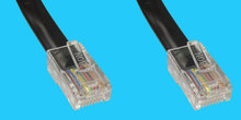 RJ45 2x, 2m Telefonkabel flach, schwarz