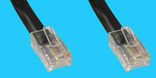 RJ45 2x, 3m Telefonkabel flach, schwarz