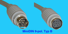 MiniDIN 9-pol. Typ B Verlängerungskabel 1,8m, grau
