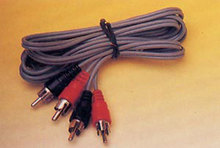 2x RCA Lautsprecherkabel schwarz, 1m