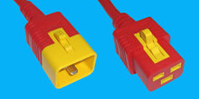 6x APC kompatibles Kabel IEC C19/C20 1,8m rd/yl