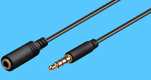 3,5mm 4-pol. Audioverl.kabel M/F 1m Goldkontakte