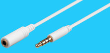 3,5mm 4-pol. Audioverl.kabel M/F 1m weiss