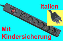 6x Steckdosenleiste Italien, m. Schalter