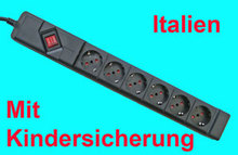 6x Steckdosenleiste Italien, m. Schalter