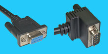 9M 90º/F 180º 9-pin D-Sub Kabel schwarz 0,3m, 1:1