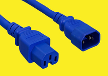 Netzkabel C14/C15 0,5m blau SJT 105º AWG14 (2,08mm²)