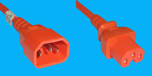Netzkabel C14/C15 1,0m orange H05V2V2 3x1mm²