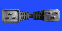 Netzkabel C19 90º/C20 90º, 2,5m schwarz, 2,08mm²