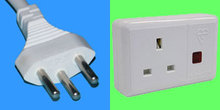 Reise-Adapterkabel England Buchse/CH Stecker 3-pol