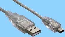 USB A/Mini B 1,8m Anschlusskabel transparent