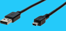 USB A/Mini B 5-pol. 1m Anschlusskabel USB2.0 schw.