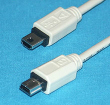 Mini USB A/B 5,0m Anschlusskabel grau