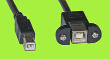 B/B USB2.0-Kabel mit Flansch 0,25m
