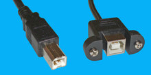 B/B USB2.0-Anschlusskabel mit Flansch 1m