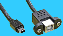 B/Mini B USB2.0-Kabel mit Flansch 0,3m schwarz