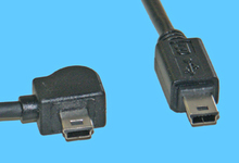 USB Mini-B/Mini B 90º 5-pol. 0,5m Kabel schwarz