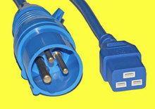 Netzkabel CEE16/C19, 16A/230V 3m blau