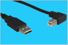 A/B 0,5m USB 2.0 Anschlusskabel schwarz, B 90º