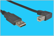 A/B 1m USB 2.0 Anschlusskabel schwarz, B 90º