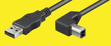 A/B 0,5m USB 2.0 Anschlusskabel schwarz, B 90º