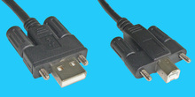 A/B 2,0m USB 2.0 Anschlusskabel verschraubbar schwarz