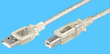 A/B 1,0m USB 2.0 Anschlusskabel transparent