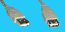 A/A 1,0m USB 2.0 Verl. Kabel grau