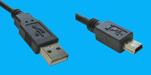 USB A/Mini B 5-pol. 1m USB-Kabel schwarz