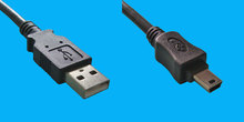 USB A/Mini B 5-pol. 2m USB-Kabel schwarz