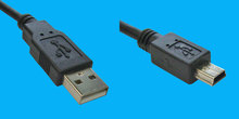 USB A/Mini B 5-pol. 5m USB-Kabel schwarz