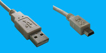 USB A/Mini B 5-pol. 1m USB-Kabel grau