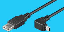 USB A/Mini-B 5-pol 90º, 1,8m USB-Kabel schwarz