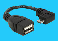 OTG Adapterkabel Micro USB-B 90º/USB-A Buchse 0,1m