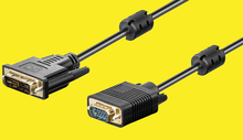 DVI/VGA-Adapterkabel MM, mit Ferrit analog, 2m