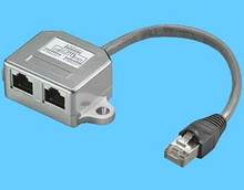 Y-Adapter, RJ45 / 1x Ethernet + 1x ISDN