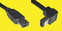 IEEE1394 Kabel 6M 90º/6M 3,0m schwarz