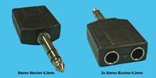 6,3mm/6,3mm Stereo Y-Adapter