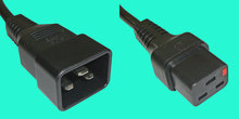 PC1286 IEC Lock C19/C20 Kabel, 16A, 3m schwarz