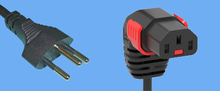IEC Lock Kabel T12/montierter C13 90º "unten", 2m schwarz 1mm²