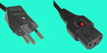 IEC Lock Kabel T12 montiert/C13 schwarz 0,5m, 1,0mm²