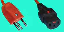 IEC Lock Kabel T12 montiert/C13 orange 2m, 1mm²