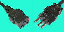 IEC Lock Kabel T23 montiert/C19, 16A, 1,5m schwarz