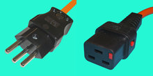 IEC Lock Kabel T23 montiert/C19, 16A, 1.5m orange